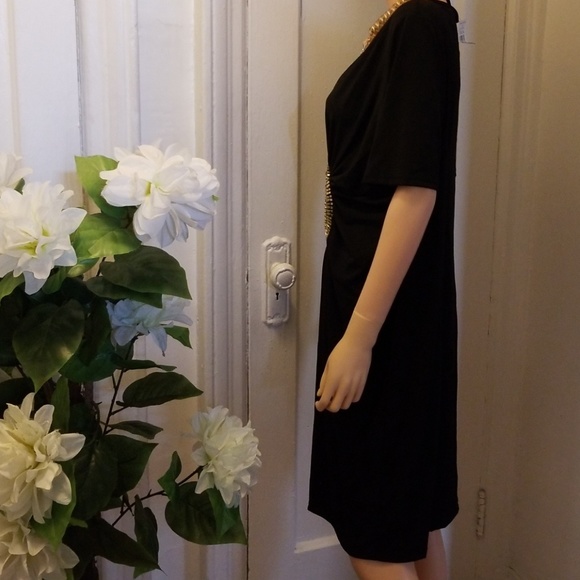 Ashley Stewart Elegant Black/Gold Dress 14/16 NWT - Picture 6 of 8